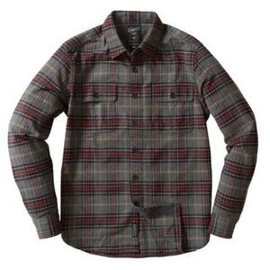 Grayers Flannel Long Sleeve Button Up Shirt Gray Tartan Plaid